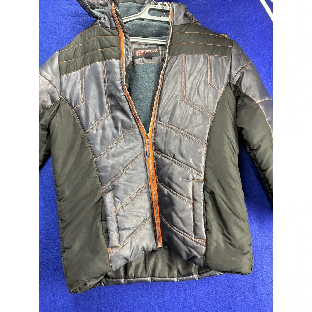 Gorpcore Boys Northpoint Puffer Jacket XL 18/20 Black Charcoal Orange